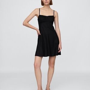 Gap Linen-Blend Shirred Bodice Mini Dress